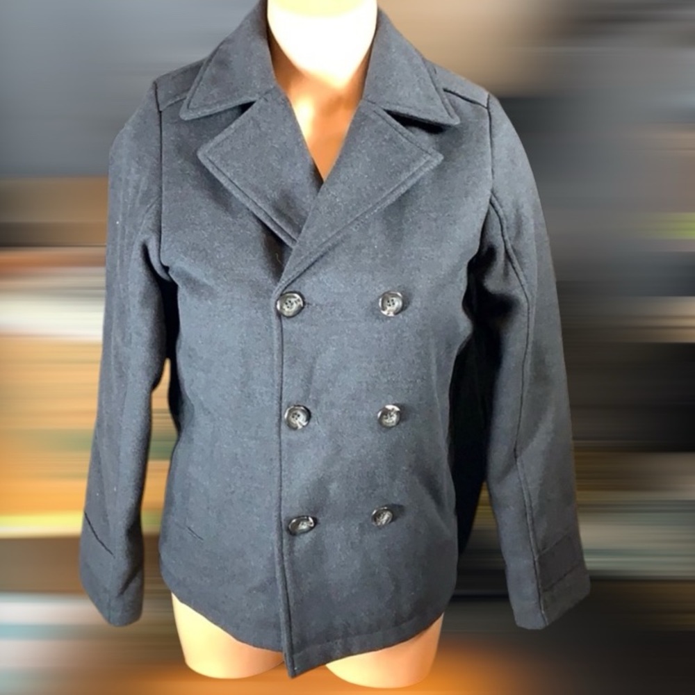 London Fog double breasted cropped peacoat 10/12 m